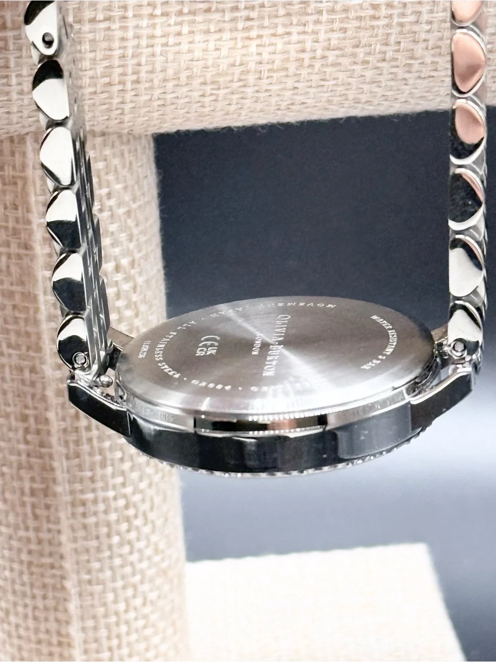 Olivia Burton White Demi Glitter Dial Sparkle Bezel Watch (Model OB16GD68)